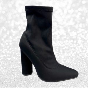 Black Sock Boot with Round Heel NWOT